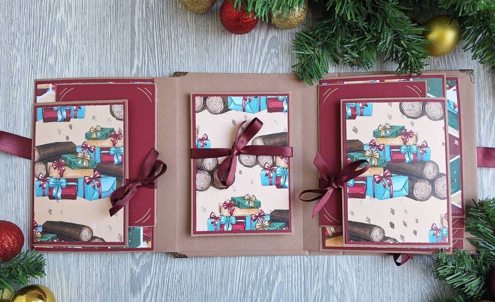 Албум за снимки "Коледно вълшебство" в кафяво, ръчна изработка /35.32