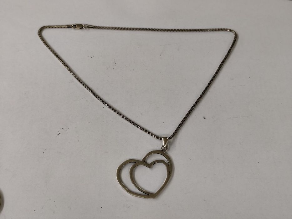 Сребърно колие 925 сърце