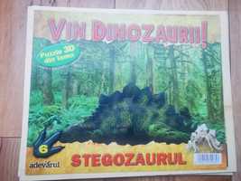 Joc Puzzle Stegozaurul / Puzzle Dinozaur 3D din lemn