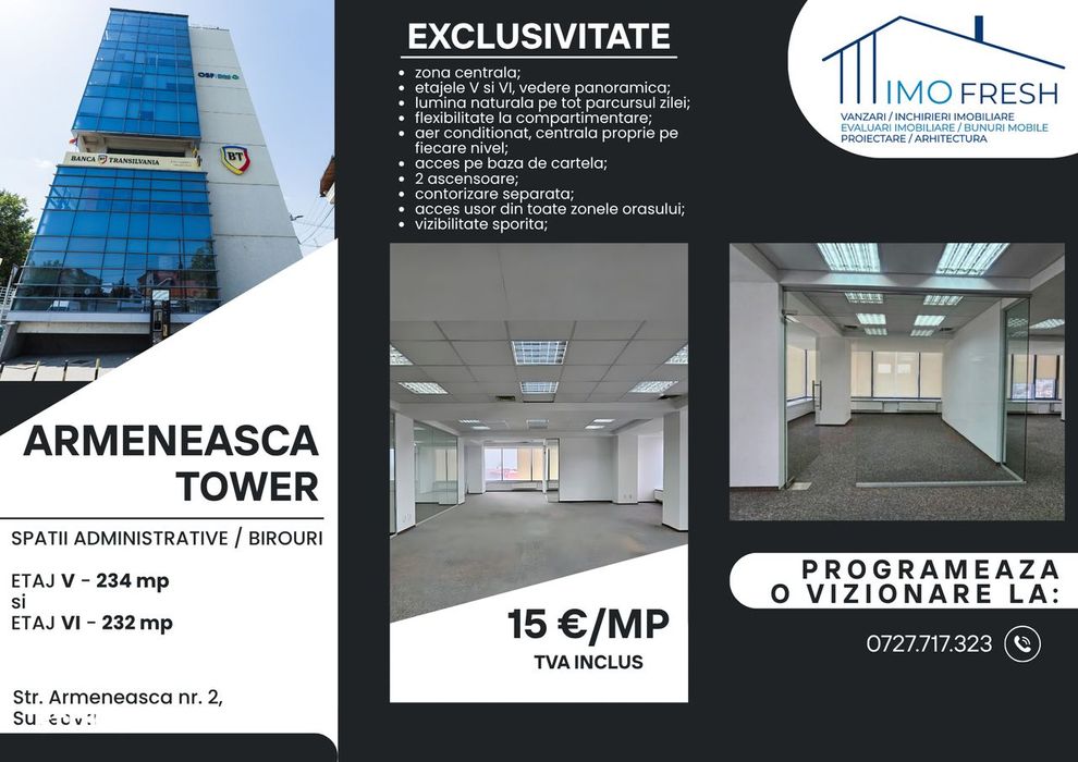Spatii de inchiriat Armeneasca Tower