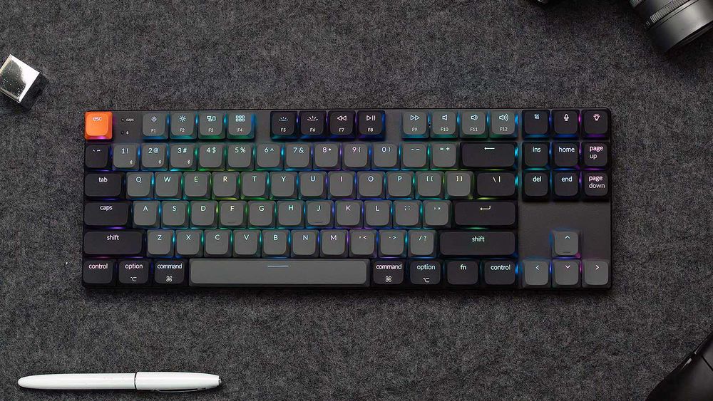 Tastatura mecanica low profile Keychron K1 QMK v6, RGB hotswap banana