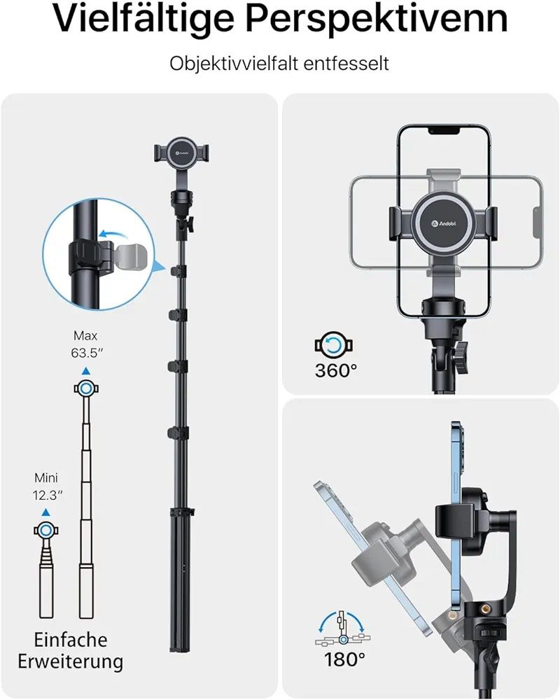Trepied/selfie stick cu declansator bluetooth pt iPhone/samsung etc