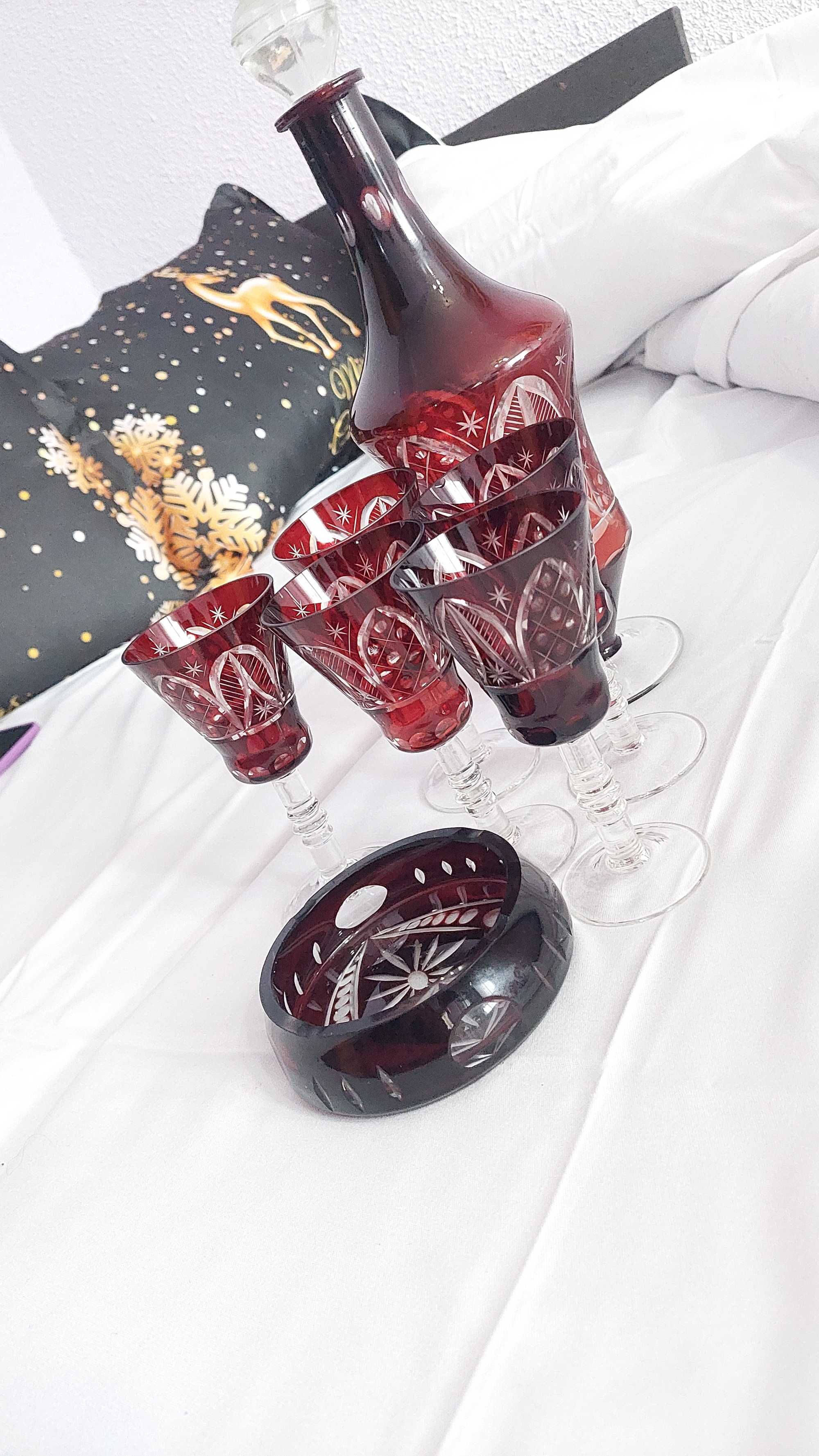 VAND SET De Carafa Cristal + Pahare 5bucați+o scrumiera.(toate cristal