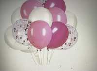 Baloane roz , albe cu confetii, 45 ron