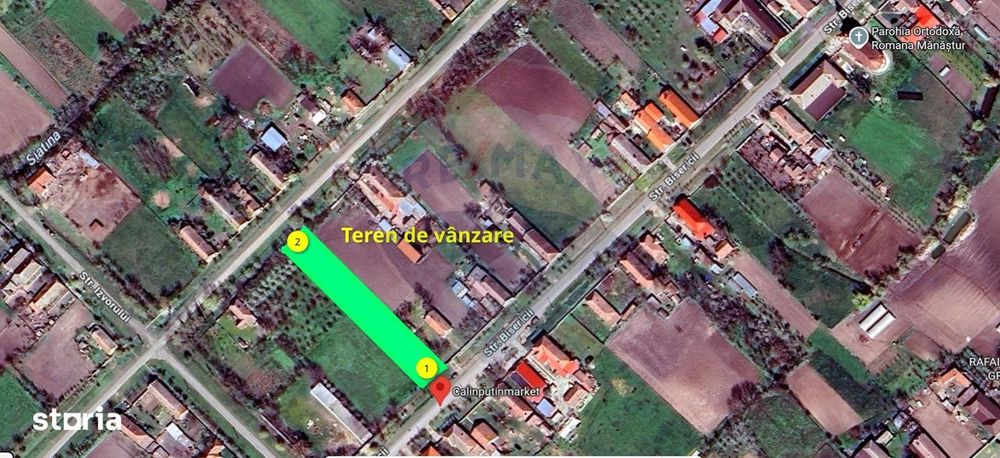 Teren intravilan de vânzare 2,209mp în loc. Mănăștur, jud. Arad
