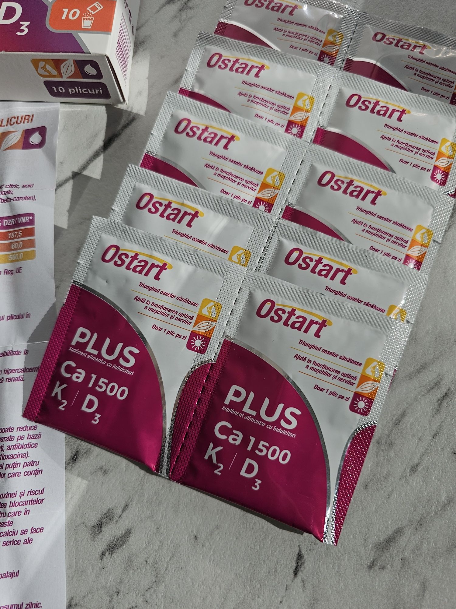 Ostart Plus calciu 1500 vitamina K2 D3 Fiterman - Nou sigilat