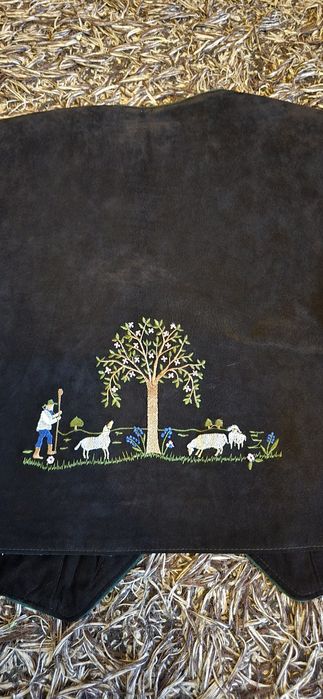 Jachetă/ sacou vintage( anii '80) din piele intoarsa