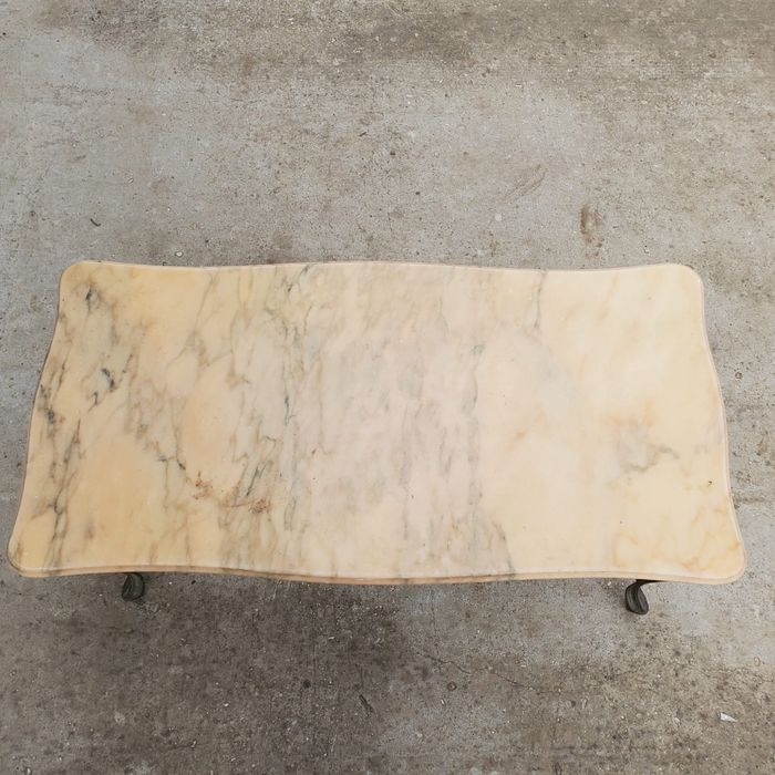 Masa, masuta sufragerie ,living cu cadru bronz si blat onyx, marmura