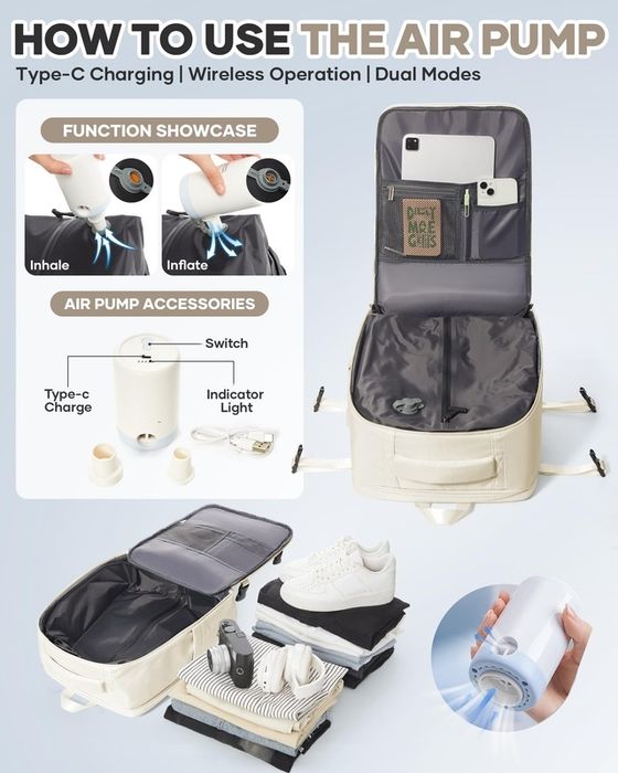 Rucsac 40x20x25, compartiment laptop si compartiment cu pompa vacuum