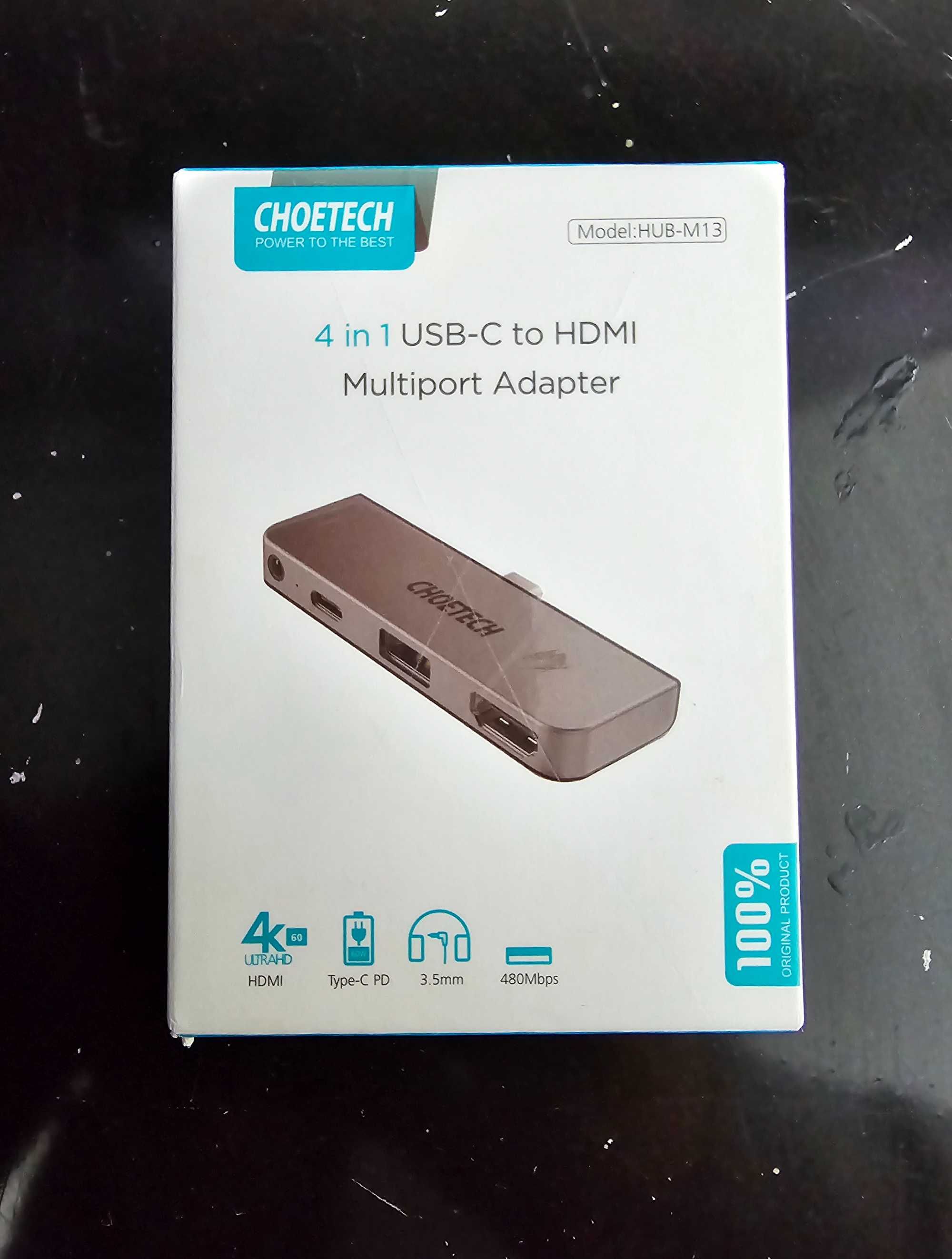 CHOETECH 4in1 USB-C to HDMI Multi Adapter Мултифункционален хъб