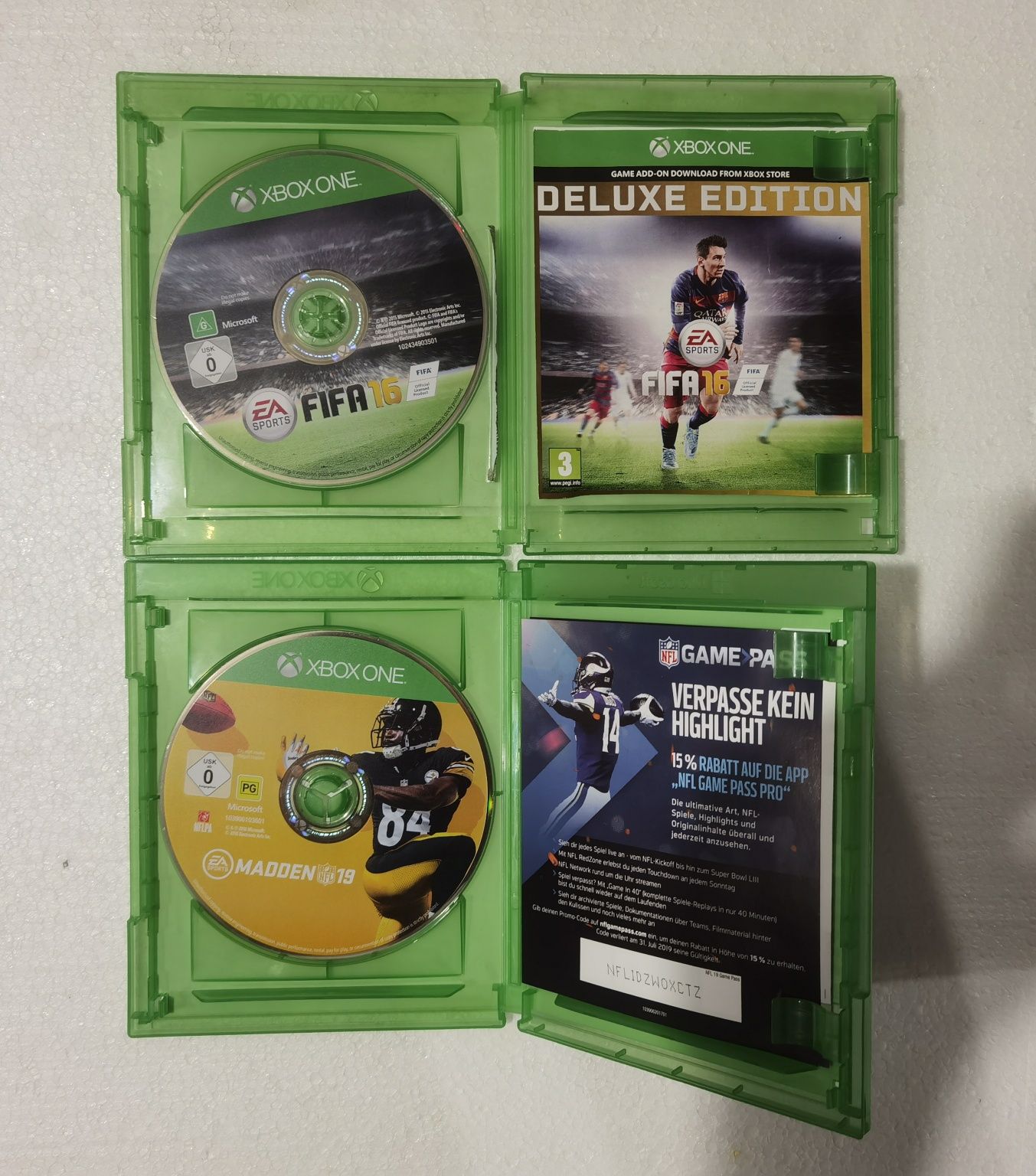 Jocuri xboxone Fifa16/Madden NFL 19 Xbox One se vând împreună la 50lei