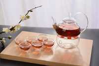 Vand set ceainic termorezi+ suport ceainic + 6 / 4 pahare perete dublu