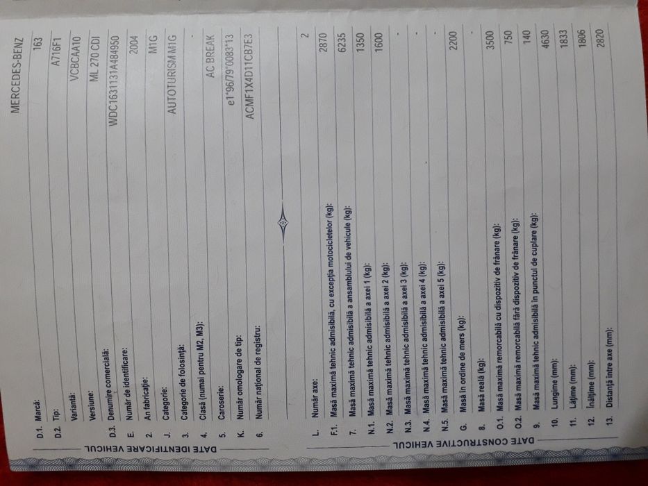 Vand Mercedes ML W163 (270).7 locuri.sau ansamblu.variante cu autoplat