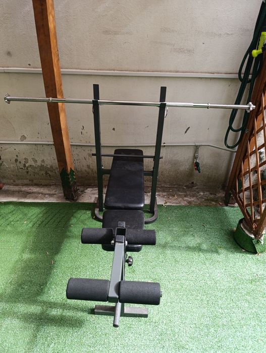 Bancă fitness plus bară.