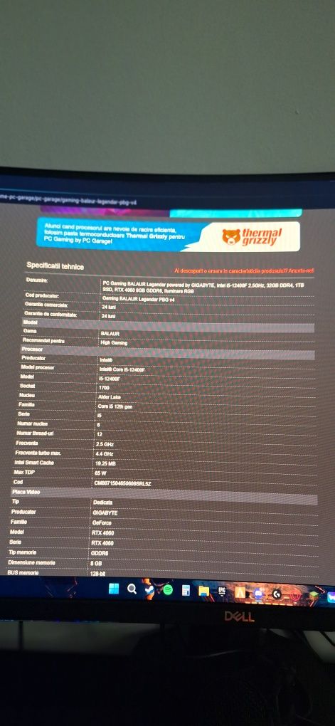 PC Gaming BALAUR Legendar High Gaming, Intel i5-12400F 2.5GHz, RTX 406