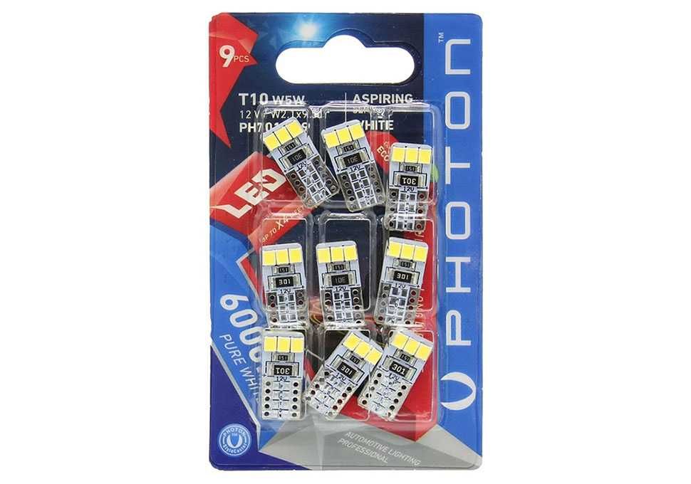 LED крушки T10 W5W CANBUS 10 SMD LED, Photon, блистер 9 броя