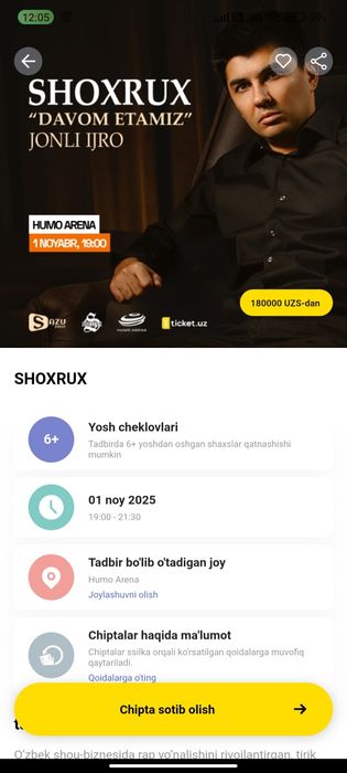 Shoxrux kansertiga fanzona bor