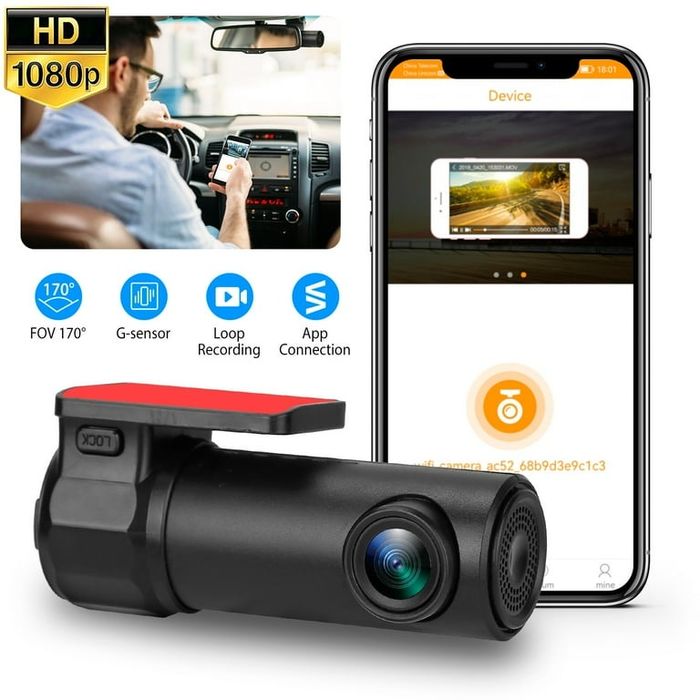 Мини камера автомобил учун HD 1080 p
(No rati
170° WiFi Dash Cam TeqH