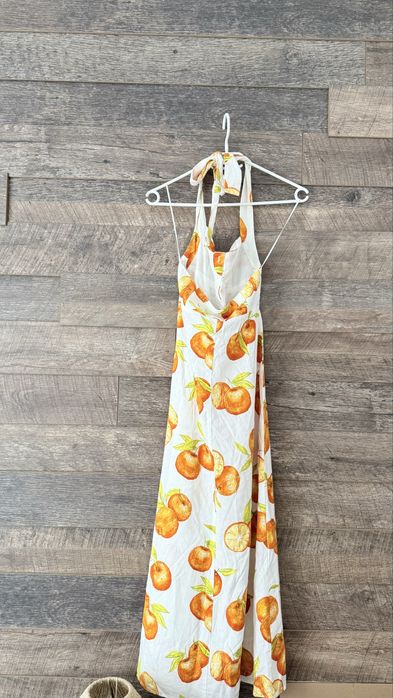 Rochie lunga imprimeu portocale Zara