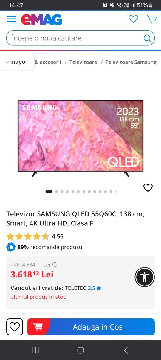 Samsung Qled 60C 138 cm 4K