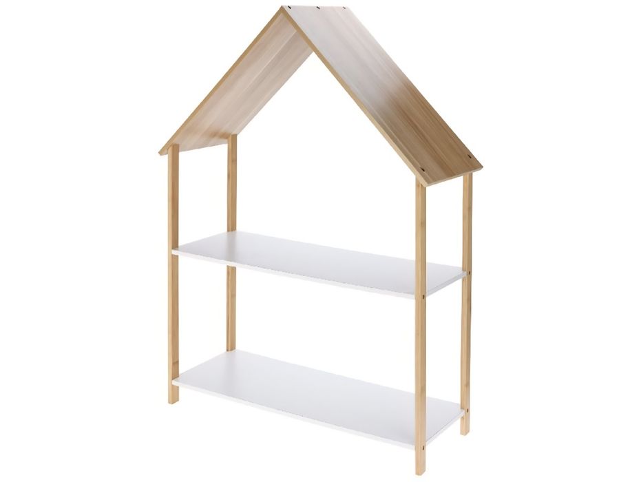 Детска Етажерка Къща дизайн с 2 рафта 80x30x108см библиотека за детска