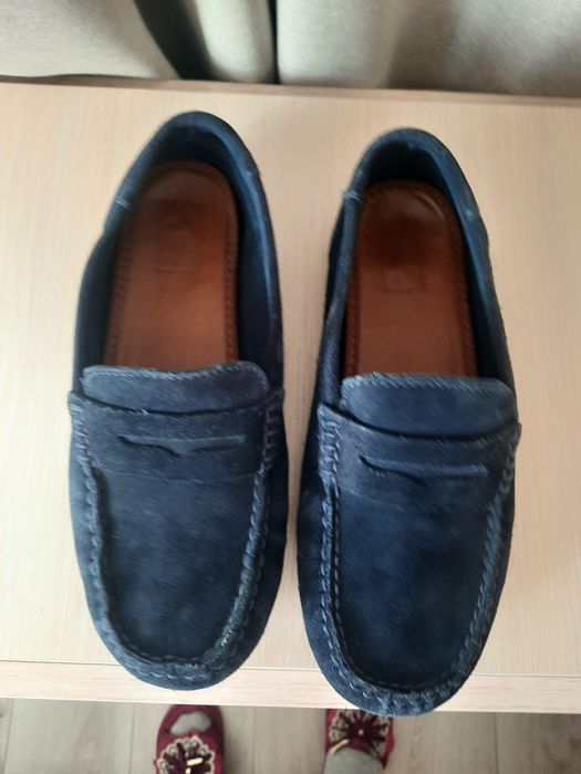 Лоферы замшевые подростковые