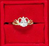 GR99,inel placat aur 14k,logodna, zirconiu alb fatetat,deosebit