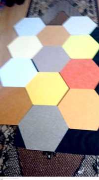 Placa decorativa hexagonala antifonare 30x26x16cm de 9mm 8buc/pachet