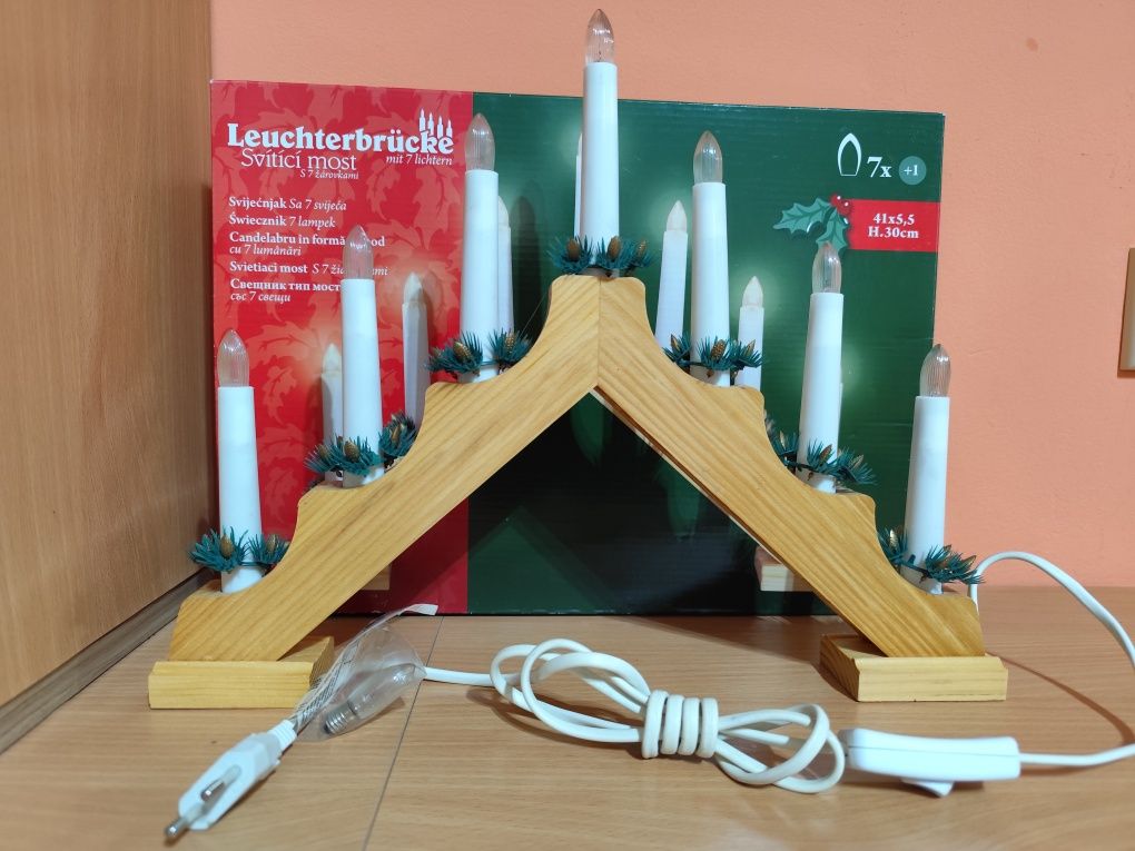 Коледна украса свещник