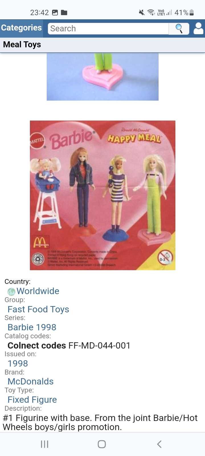 Barbie vintage 1998 McDonalds Happy Meal