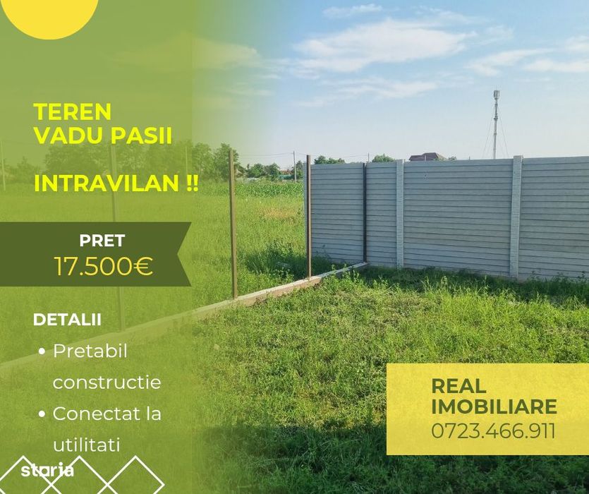 Teren Vadu Pasii pentru constructie casa !