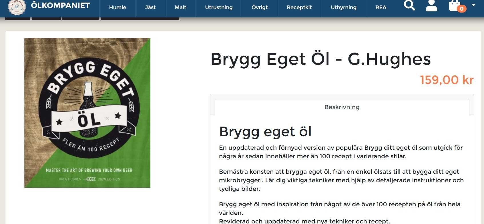 Книга на шведски за домашно пивоварство 'Brygg eget öl'- Greg Hughes