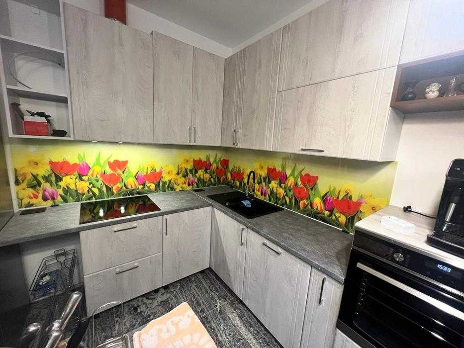 Sticla colorata printata contrablat bucatarie Backsplash