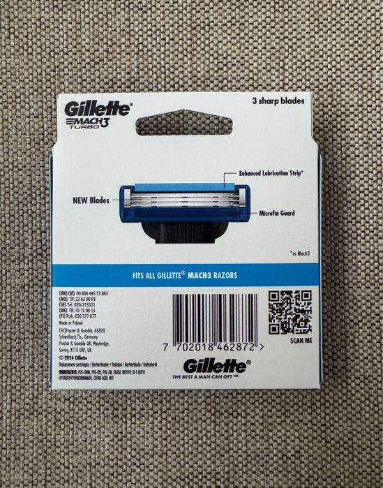 Set 6 lame/rezerve Gillette Mach 3 Turbo nou sigilat original