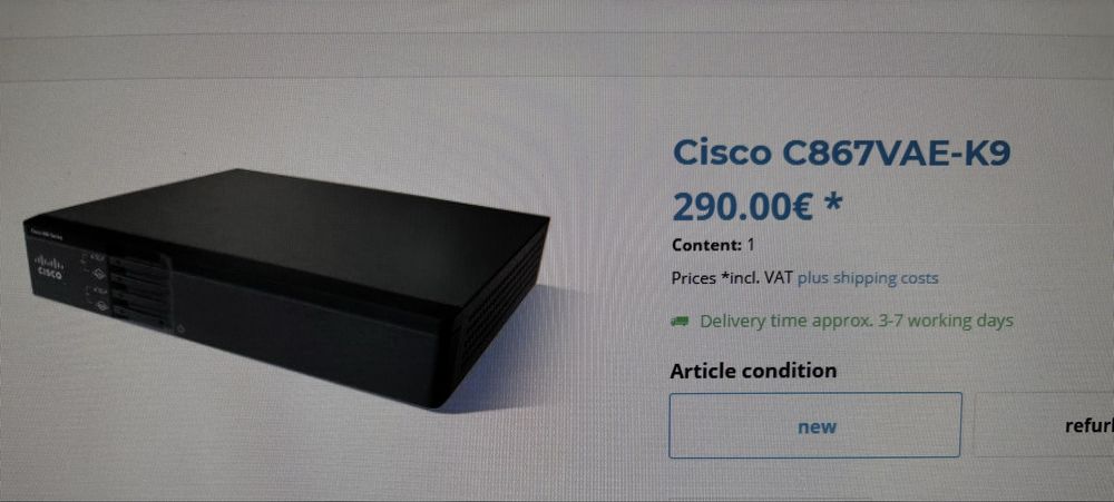 Router Kit Cisco C867VAE-K9