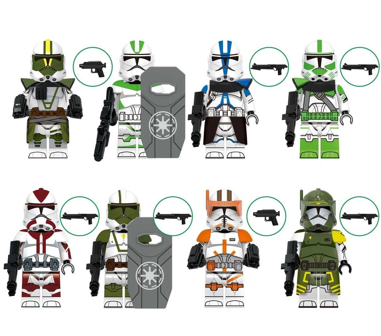 Set 8 Minifigurine tip Lego Star Wars Clone pack8