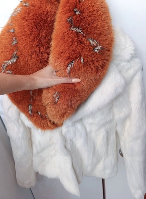 Палто от естествен косъм чинчила и лисица