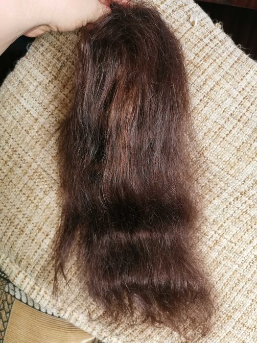 Coada de par natural, castaniu