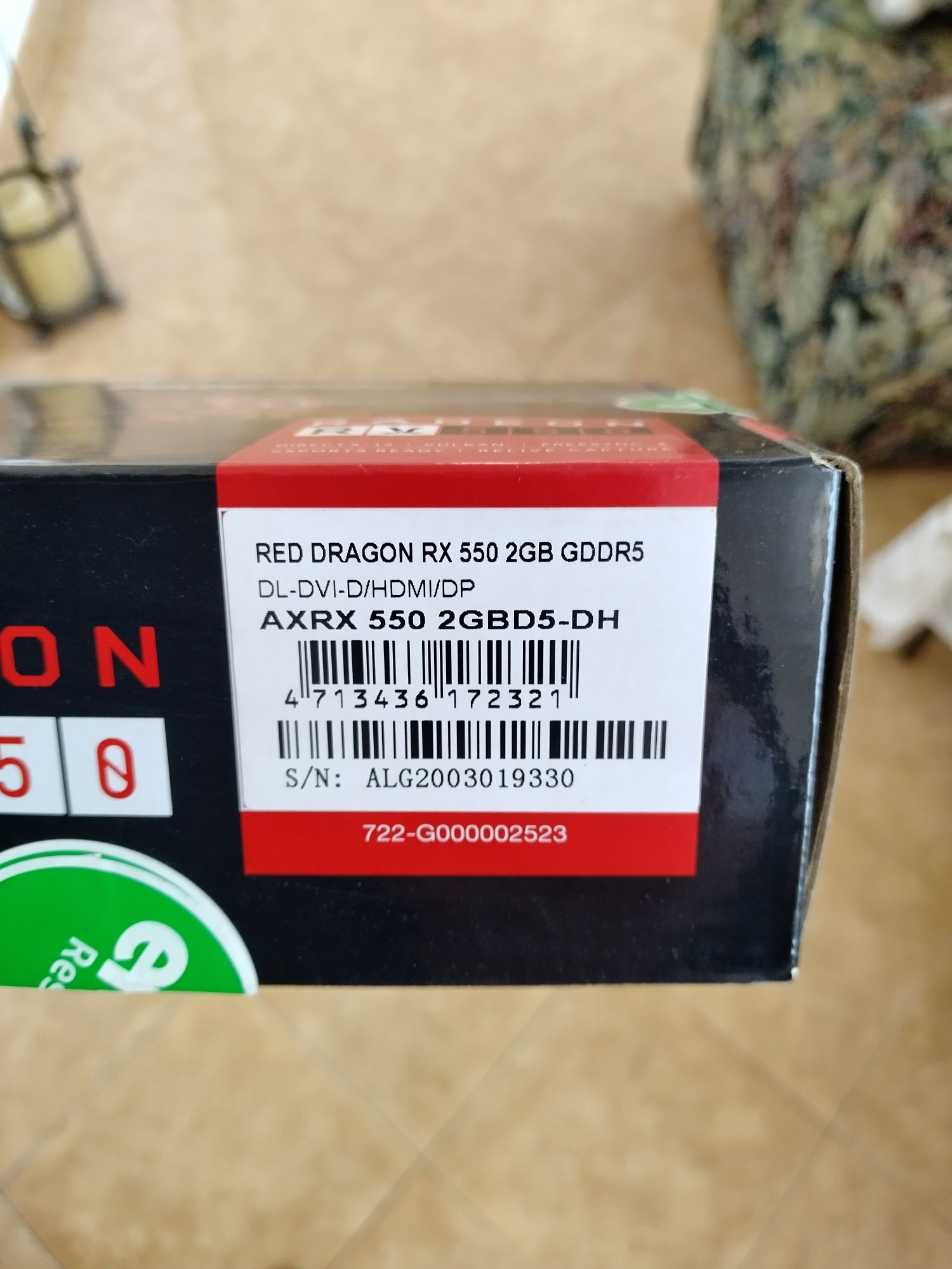 Red Dragon Radeon™ RX 550, 2GB GDDR5, 128-bit