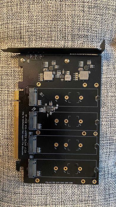 Quad M.2 PCIe 4.0/3.0 X16 Expansion Card, 4 x PCIe NVME M.2 SSD