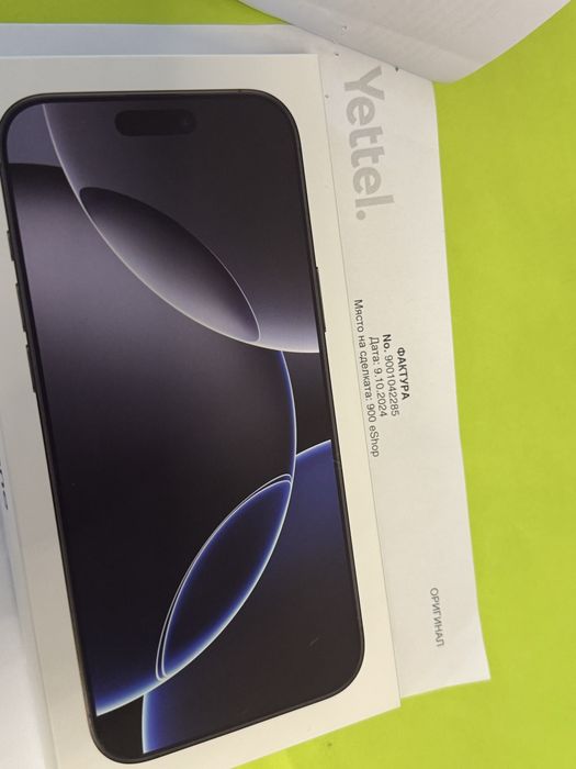 КАТО НОВ 1TB iPhone 16 Pro Max Yettel Гаранция 2027 г. Black