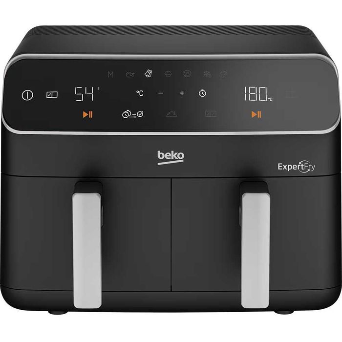 Friteuza cu aer cald dubla BEKO ExpertFry, 8.5l, 2400W, negru-argintiu