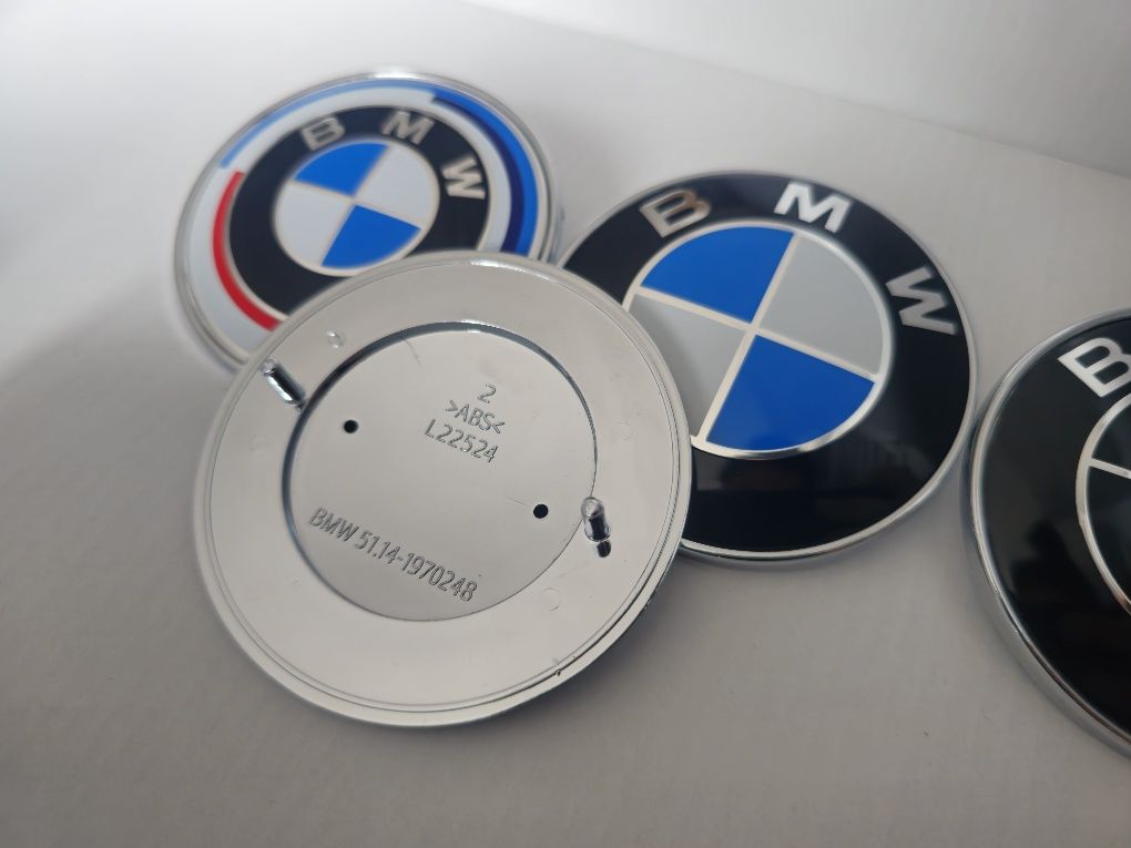 Юбилейна емблема 78мм Bmw Чисто черна емблема Бмв 78мм E39 E91 Х5 E65