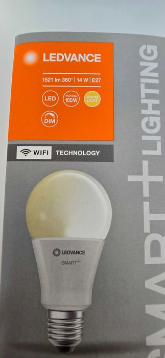 Смарт крушка Ledvance SMART+14W/100w E27 1521lm A60/2700K dimmer wi-fi