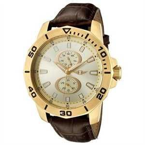 Золотые часы Invicta. Инвикта. Часы. Кожаный ремешок.