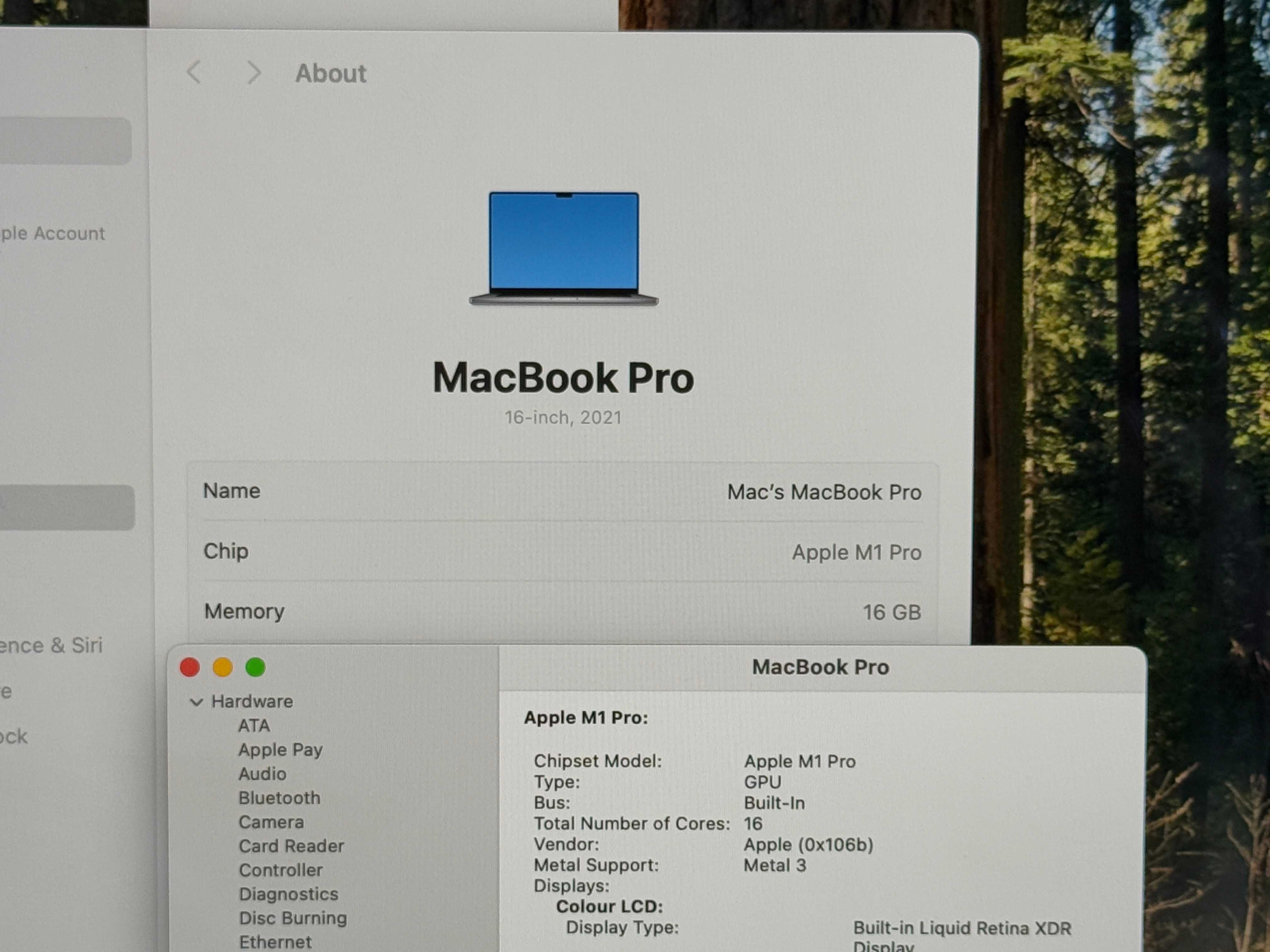 MacBook Pro 16 M1 Pro`10 CPU/16 GPU/16GB RAM/512GB SSD/Бат 18ч