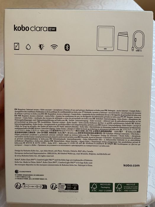 Електронен четец Kobo Clara BW – 6”, 16GB, черен