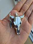 Pandantiv Skull Bull argint 925 (16g) cu lanț din oțel inox