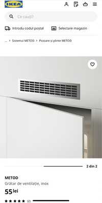 Ikea - grila ventilatie - aerisire mobilier - inox