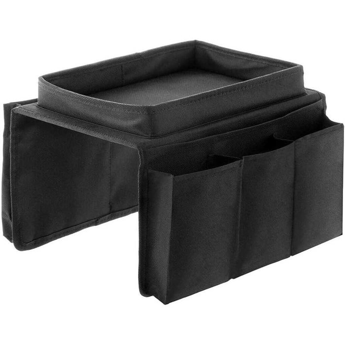 Organizator pentru canapea cu 6 buzunare depozitare negru 54 x 31 cm